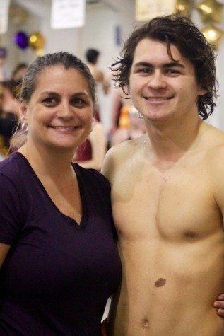 Proud mom, Mrs. Marstellar snaps a picture with her son, Ricky Marstellar. 