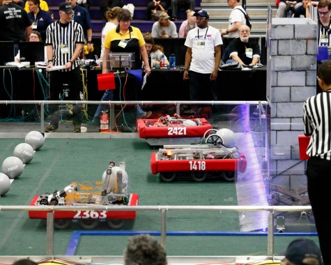 All matches start with a 15 second autonomous period during which the robots move without the control of the drive team.