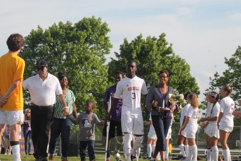 Senior Tre Bagby was escorted by his family and plans on attending Thomas Nelson Community College in the fall.