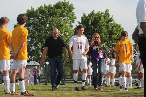 Senior, Brad Malarkey was escorted by his parents and brother, Drew Malarkey. Brad plans on playing soccer at Hampden-Sydney College this fall.