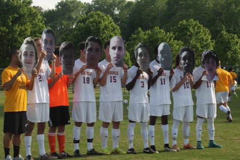 The varsity boys get together for their annual "head" picture. 