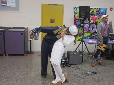 Lizzie Perez-Garcia and Braden Bobrick reenact the famous Times Square kiss by popular request 
