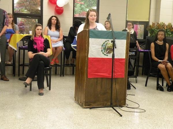 Spasnish Honor Society member Isabella Rossi explains what an honor it is to be in a language honor society