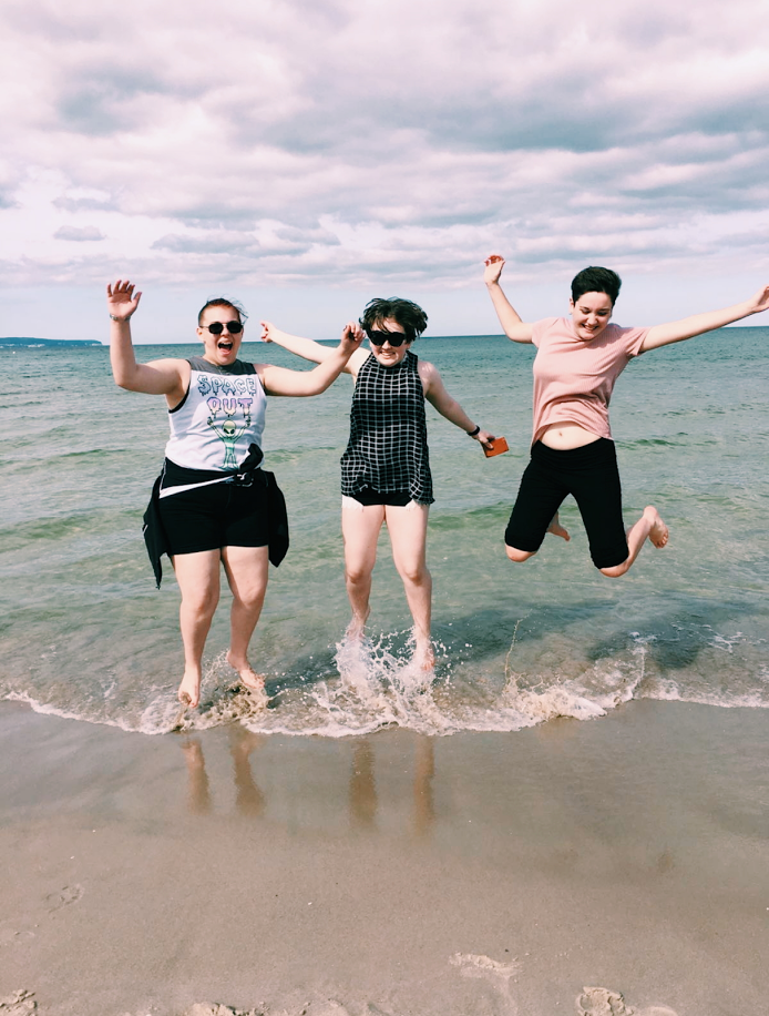 Emma Janney, Christiana Clark and I dipping our feet in the Baltic Sea. 