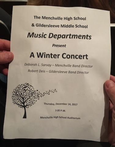 The Menchville High School Band and the band students from Gildersleeve Middle School came together for a combined holiday concert.