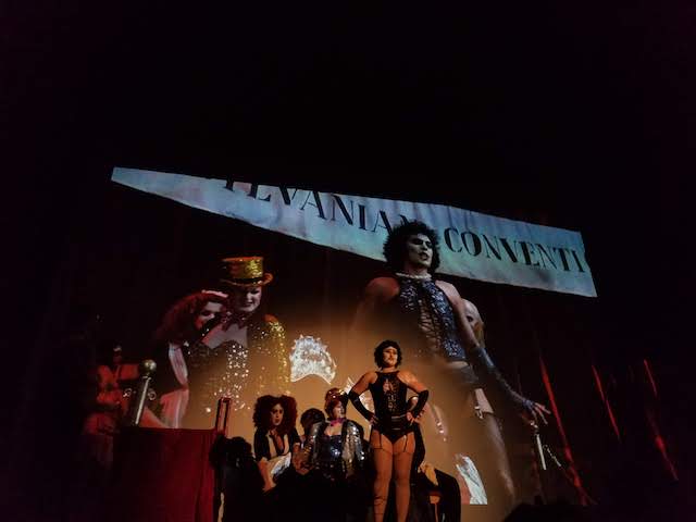 The cast of Rocky Horror performs at the American Theater on Halloween. 