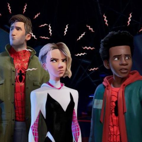 Peter Parker, Gwen Stacey and Miles Morales sense a threat with their spider sense. 