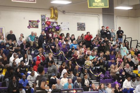 Menchville students and family in the stands supporting their friends and family on Senior Night.