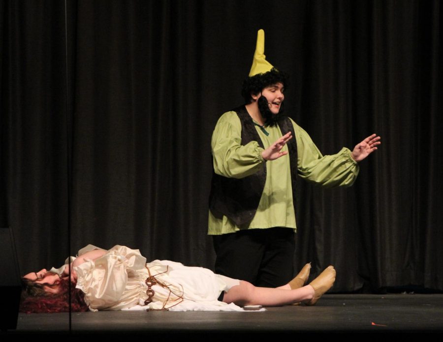 Adam Dunlap plays a dwarf in Snow White, but he proposes his own adjustments to the traditional storyline.