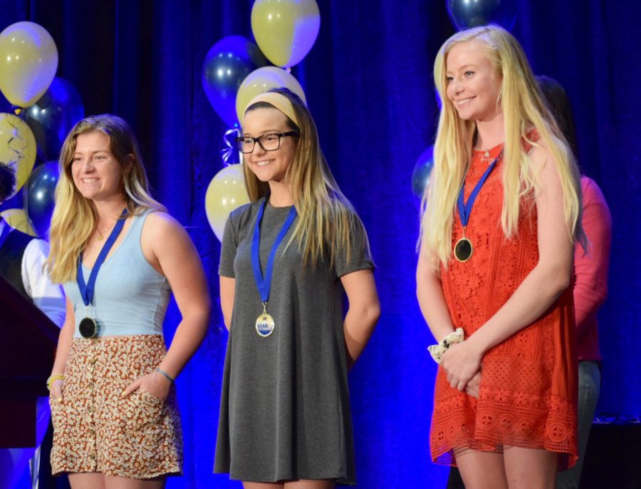 Katelyn Elliott, Chloe Lascara, and Morgan Merritt attended the awards luncheon on behalf of the Student Council Association.
