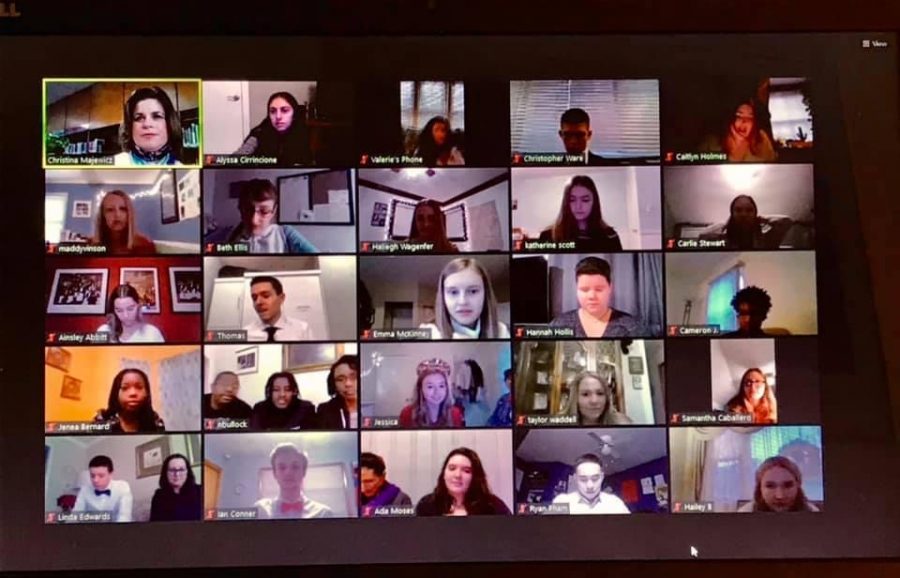 The 2020 National Honor Society induction was held over zoom.