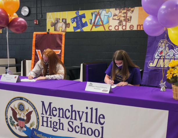 Isabel Marstellar and Ann Chappell Ellington sign to swim at Virginia Tech and JMU respectively. 