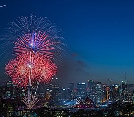 Sydney New Years Eve fireworks 2015. Taken during the 9pm display from Mosman (north of Sydney Harbour).