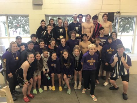 The Menchville Swim Team poses for a photo after winning the 5B Regionals