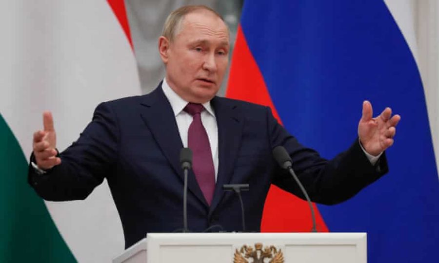 President Vladimir Putin speaking on the Ukraine Crisis
